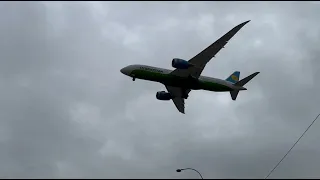 Посадка BOEING 787 Uzbekistan Airways в Ташкенте