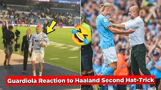 😂 Pep Guardiola Crazy Reaction to Erling Haaland Second Hat-Trick against Nottingham Forest