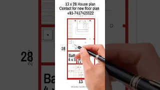 13 x 28 house plan | 1BHK Set | ghar ka naksha | #shorts #shortsvideo #housedesign #home