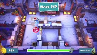 Overcooked 2 - Winter Wonderland DLC - Level 1-4 - 100% Full Kitchen Health - 2 Player co-op