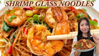 10-minute Stir-fry Soy Sauce Shrimp Glass Noodles🍤🍜A Childhood Favorite |Simple & Delicious 酱油虾炒粉丝