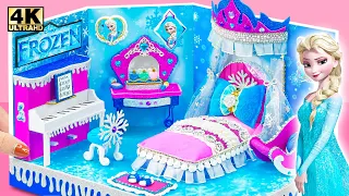 Building Frozen Elsa Royal Bedroom with Magical Beauty Playset from Cardboard ❤️ DIY Miniature House