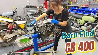 Barn Find CB400 Rescue Time Lapse! P2