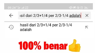 hasil dari 2/3+1/4 per 2/3-1/4 adalah