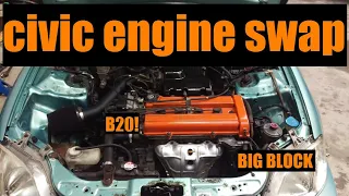 Civic engine swap! B20 engine conversion