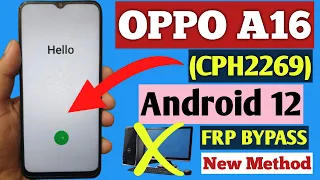 Oppo A16 (CPH2269) Frp Bypass New Method || Oppo A16 Frp Bypass Without pc 100% Working Method ||