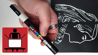 Белый маркер POSCA: распаковка и первый рисунок