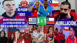 REACCIONES DE CHILENOS AL SHOW DE URUGUAY VS CHILE (3-1) CON GOLES DE VALVERDE Y DE LA CRUZ