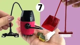 7 Cleaning Things for Barbie Doll easy to do - DIY Miniature