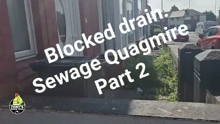 Blocked drain. Sewage quagmire Part 2. #blockeddrain #cloggeddrain #satisfying #drains