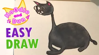 How to Draw Noodle Cat | noodle and bun