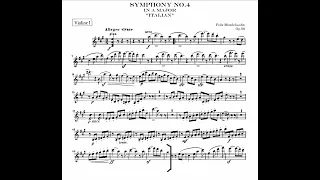 Mendelssohn Symphony 4 "Italian" violin orchestra excerpt, first mov, beg to m.53, orchestra study