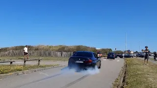 BMW M5 F10 with Akrapovic Exhaust - HUGE Burnout & LOUD Accelerations !!