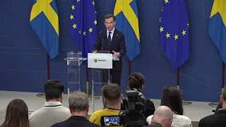 Pressträff med statsminister Ulf Kristersson