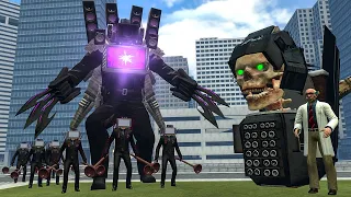 NEW TV MAN TRI-TITAN VS HYPNO NECROMANSER SKIBIDI TOILET AND OTHER BOSSES In Garry's Mod!