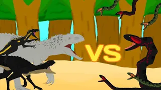 Indominus rex,Indoraptor and Scorpius rex vs Anacondas | AUTO RPG Anything