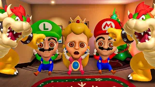 NEW Baby Mario, Princess Peach, Luigi, Bowser, Spider-Man, Police Funny Moments in Modded Baby