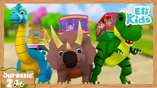 Dinosaur Bus #2 | Jurassic Zoo | Animal Vehicles | Educational Eli Kids Songs & Nursery Rhymes