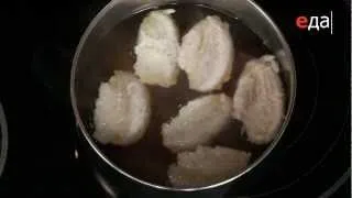 Суп с креветочными шариками и яичными узелками