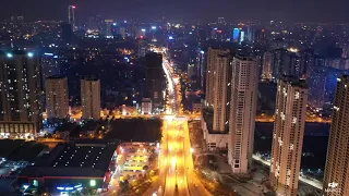 Đường phố Hà Nội về đêm nhìn từ trên cao