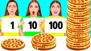 100 Layers of Food Challenge | Funny Food Situations by DaRaDa Challenge