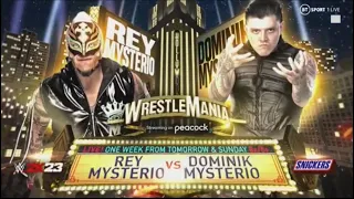 WWE Wrestlemania 39 Rey Mysterio vs Dominik Mysterio Official Match Card