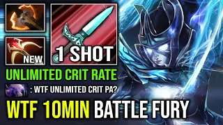 WTF 10MIN BATTLE FURY 1 Jump 1 Delete Unlimited Crit Strike NEW Meta Phantom Assassin Dota 2