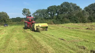 Hay 2021: Case CX100 Landsman baling 3th cutting with Claas Dominant by Valdesfleurs: 05-09-2021 (2)