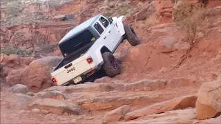 Gladiator climbing Hamburger Hill, Kane Creek in Moab, Utah