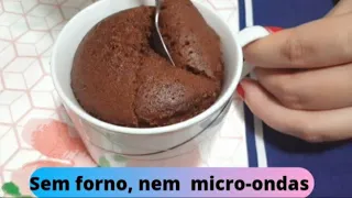 BOLO DE CANECA FOFINHO sem forno, nem micro-ondas  rápido e fácil