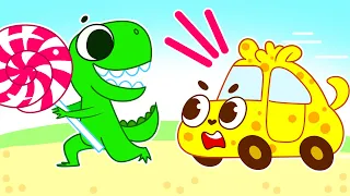 Dino Stole My Lollypop! 🍭 Baby Cars Kids Songs 🦖 🚓