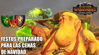 FESTUS LISTO PARA LAS CENAS DE NAVIDAD TOTAL WAR WARHAMMER 3 #552 BATALLA NURGLE VS BRETONIA