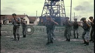 ARVN Special Forces trainees learn and practice hand to hand combat maneuvers in ...HD Stock Footage