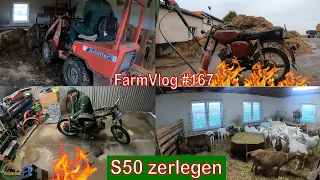 Farmvlog #167: Simson S50 mit BRANDSCHADEN zerlegen