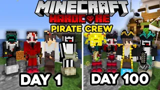 I Survived 100 Days as a PIRATE in Hardcore Minecraft! (SQUADS)