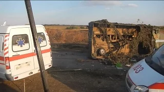 August 2014 Ambulances takes away dead Ukrainian soldiers bodies.