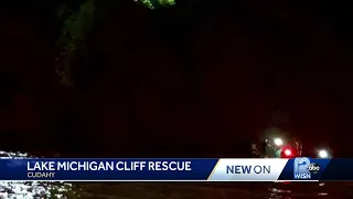 Man rescued after falling over cliff on Lake Michigan