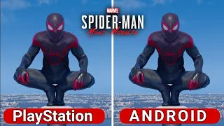 Spider-Man Miles Morales PS5 vs Android - Combat & Swinging Comparison