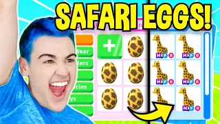 OPENING 100 *SAFARI EGGS* In Adopt Me!! GIRAFFE EGG *EXPENSIVE* UNBOXING With INSANE LUCK!! (Roblox)