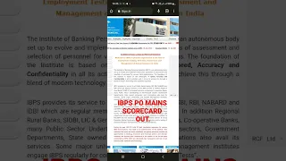 IBPS PO MAINS SCORECARD 2022 OUT..#ibpspomains2022 #ibpspo #sbipo