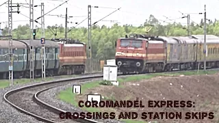 Monsoon journey Coromandel Express: Vijaywada Nellore Crossing and Station Skips.