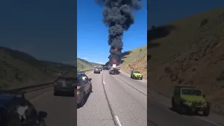 1 killed, truck driver in hospital after fiery tanker-truck crash shuts down I-70 in Colorado