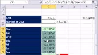 Excel Magic Trick 695: Allocate Total Costs across Categories Including Extra Pennies