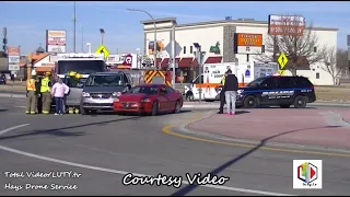 Injury Crash at the Peanut Roundabout in Hays, Kansas 2/2/21