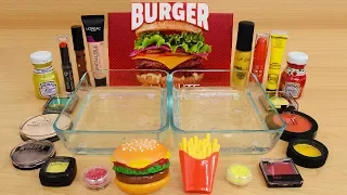 Burger vs Fries - Mixing Makeup Eyeshadow Into Slime Special Series 237 Satisfying Slime Video