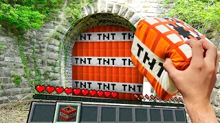 Minecraft in Real Life POV TNT WALL from ZOMBIES in Realistic Minecraft Texture Pack