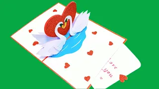 Swans pop up card tutorial | Beautiful Valentine's Day card idea | DIY greeting card | DG Handmade