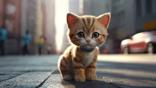 Funny Cutie Little Kitty in a Big City