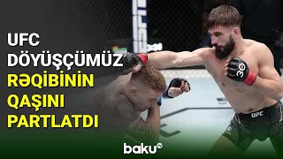 Nazim Sadıxov UFC-dəki ilk döyüşündə rəqibinin qaşını partlatdı - BAKU TV