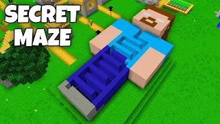 I found a SECRET MAZE inside GIANT HEROBRINE in Minecraft ! What's INSIDE the CURSED MAZE ?